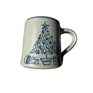 Great Bay Pottery New Hampshire 14 Oz Coffee Tea Mug Christmas Tree Salt Glazed